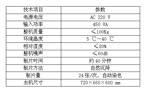 液基細胞分離制片染色一體機技術(shù)參數(shù)